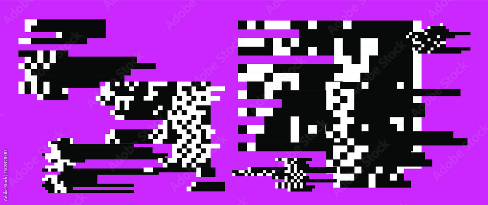 Aufkleber Abstract vector background with pixel bitmap glitches and flickers and datamoshing effect.