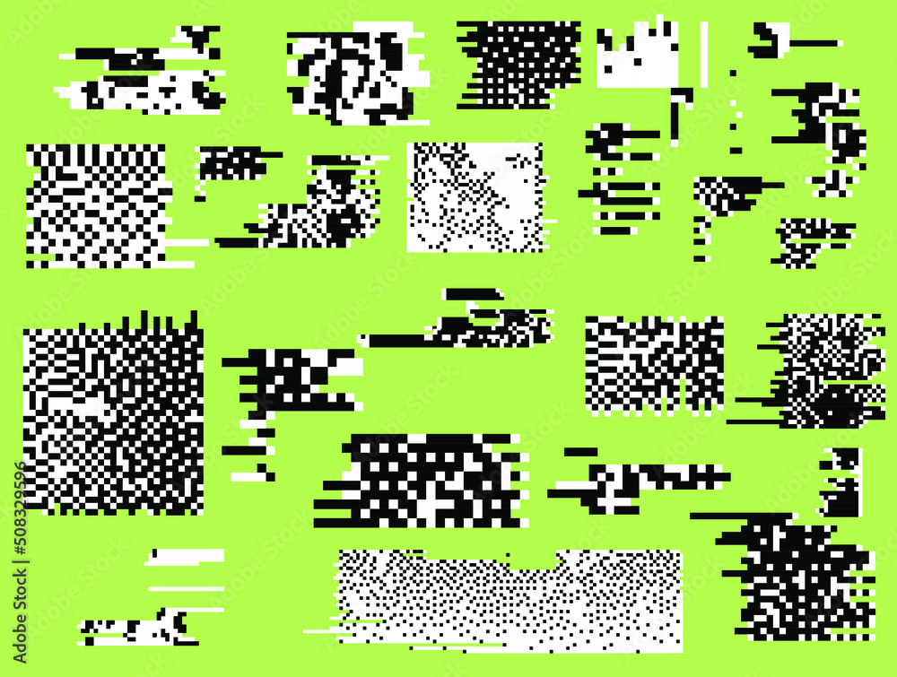 Aufkleber Abstract vector background with pixel bitmap glitches and flickers and datamoshing effect.