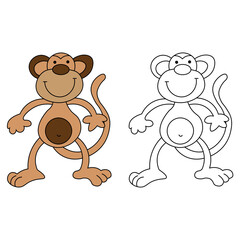 monkey coloring page for the book 