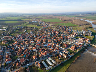 Aerial view of town of Svilengrad, Bulgaria
