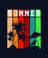Summer typography T Shirt Design