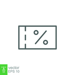 Discount icon. Sale coupon concept. Simple outline style. Thin line vector illustration isolated on white background. EPS 10.