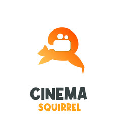 Fototapeta premium Cinema squirrel icon illustration logo