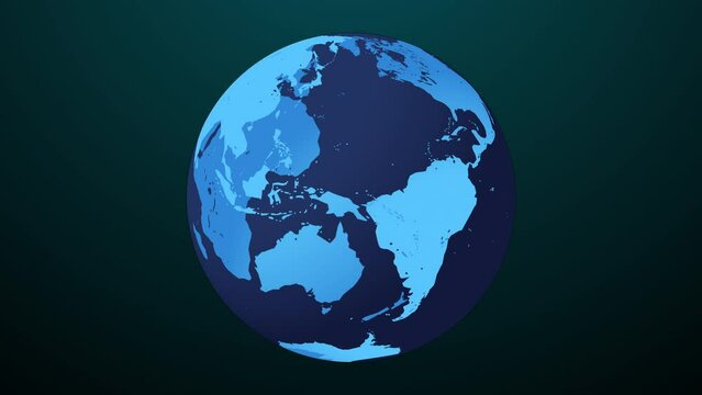 Animated Background Planet Earth on a Blue Background