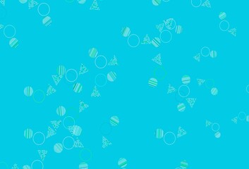 Light Blue, Green vector texture with triangular style with circles.