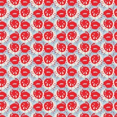 Indigo Blue Seashell nautical seamless pattern. Modern marine shell print in classic nantucket fabric textile hand drawn block print style. Summer 2 tone high contrast jpg tile swatch