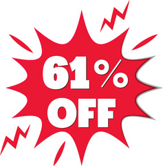 61% off with discount explosion red design 