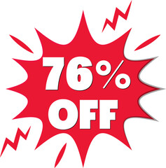 76% off with discount explosion red design 