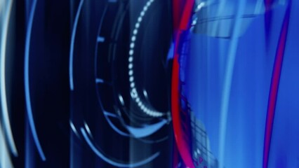 3D Planet Earth Revolving with Conceptual Lines Spinning Around it.