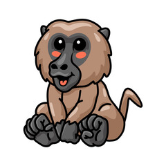 Cute little baboon monkey cartoon