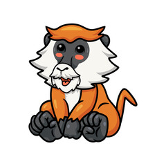 Cute little patas monkey cartoon sitting