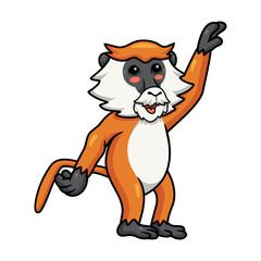 Cute little patas monkey cartoon