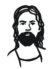 Simple Jesus Sketch Line Drawing