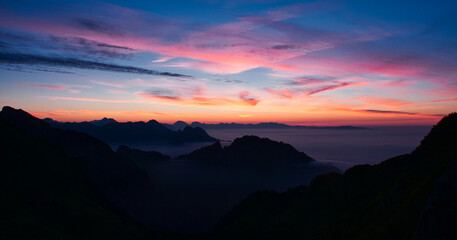Sunrise from Rifugio dal Paz, Dolomites, Italy