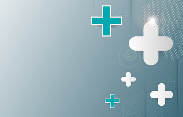 Fototapeta premium Abstract modern medical wallpaper futuristic cross shape