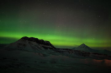 Obraz na płótnie Canvas Aurora at the extinct Grabrok volcano, Iceland