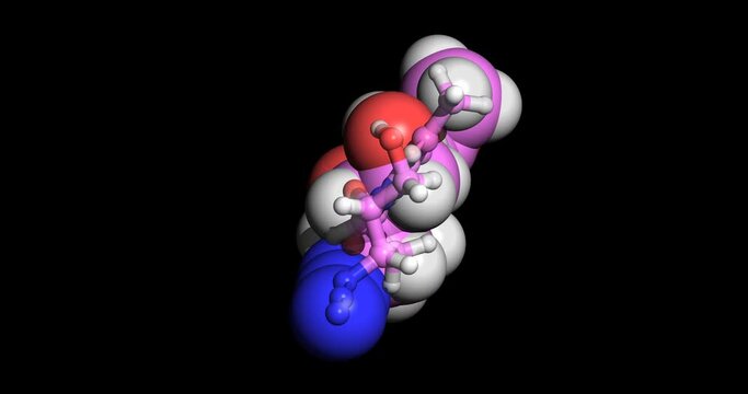 Zidovudine /AZT, HIV/AIDS, 3D molecule, spinning 4K