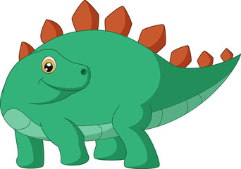 Cute stegosaurus cartoon on white background