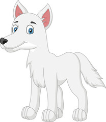 Cute arctic fox on white background