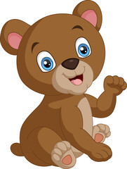 Cute little bear cartoon sitting