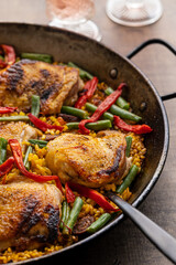 Chicken and chorizo paella