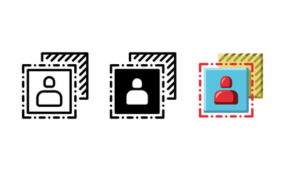 Fototapeta premium Foreground selection icon. With outline, glyph and flat styles