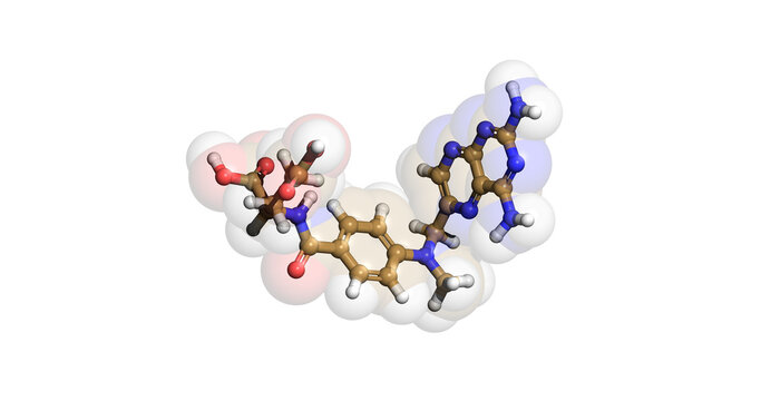 Methotrexate, anticancer, anti-arthritis drug, 3D molecule