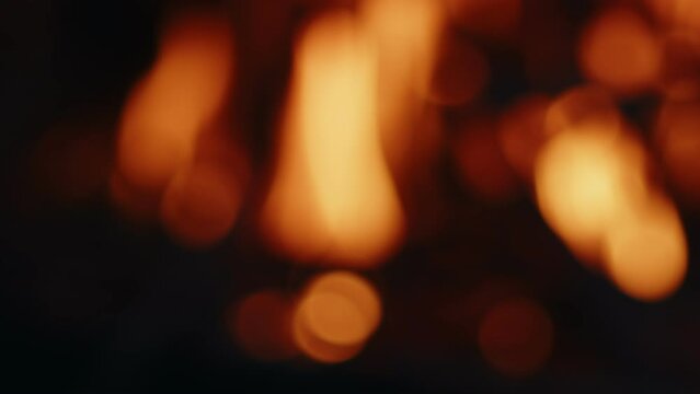 Blurry Burning Barbecue Wood Fire 
