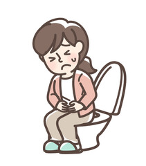 トイレで困っている女性