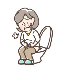 トイレで困っている女性