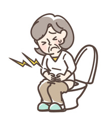 トイレで困っている女性