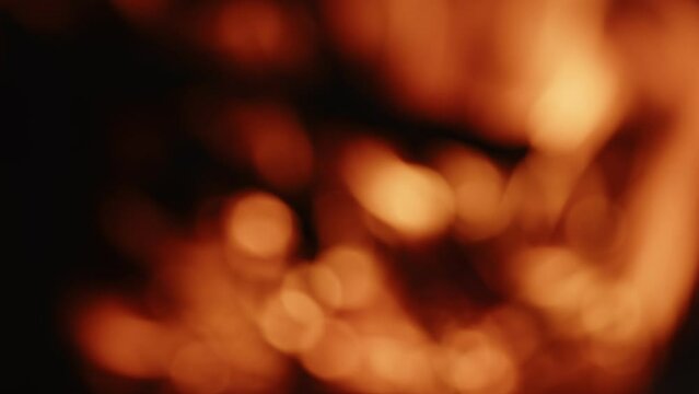 Blurry Burning Barbecue Wood Fire 
