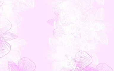 Fototapeta na wymiar Light Pink vector doodle pattern with flowers.