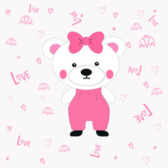 very cute bear for kids. vector