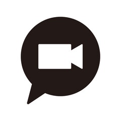 Naklejka premium Video Chat icon vector Illustration symbol