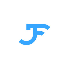 letter jf simple geometric line logo vector 