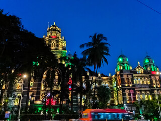 Beautiful Mumbai Night City With Colorful Lights