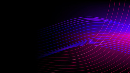 Neon Pink Light on the Dark with Flowing Lines Waves Background