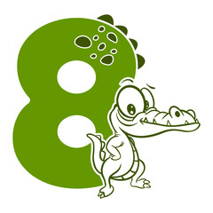 Birthday Anniversary Boy, 8 years, Number Eight, crocodile