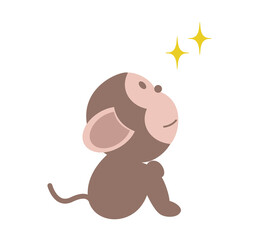 おさるのキャラクター  物思い