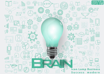 Illustration business.design modern  idea and concept think creativity. for brainstorm,Social network,success,plan,think,search,analyze,communicate, futuristic idea innovation technology.