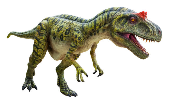 Fototapeta Eustreptospondylus is a carnivorous genus of a megalosaurid theropod dinosaur from the Late Jurassic period, Eustreptospondylus isolated on white background with clipping path