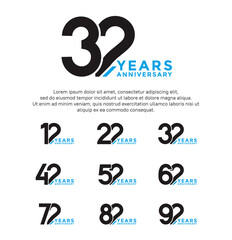 Obraz premium set anniversary logo style black and blue color isolated on white background for great event