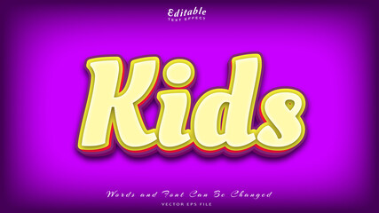 Fototapeta premium kids editable text effect, free font