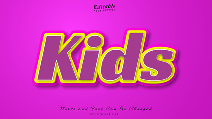 kids editable text effect, free font