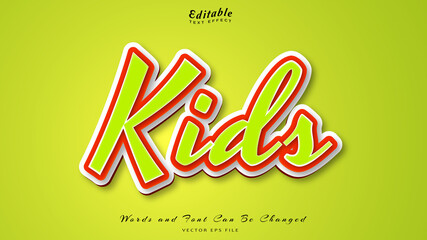 kids editable text effect, free font