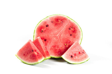 fresh sliced watermelon fruit on wooden  background