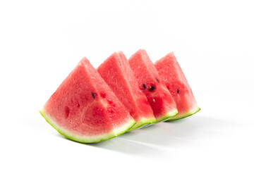 fresh sliced watermelon fruit isolated on white background