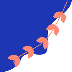 Organic Corner Blob with Leaf