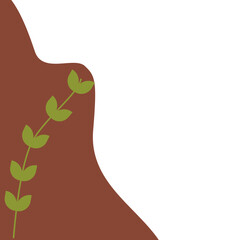 Organic Corner Blob with Leaf